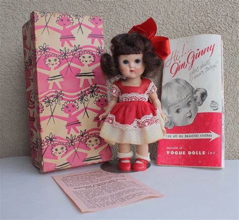 Vintage Ginny Vogue Doll Walker Walking Doll 102 Dress Sleep Eyes W Box And Papers Antique