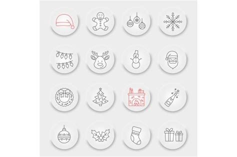 Christmas Line Icon Set Graphic By Fox Design Creative Fabrica