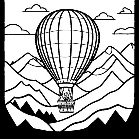 Smiling Hot Air Balloon Coloring Page Lulu Pages