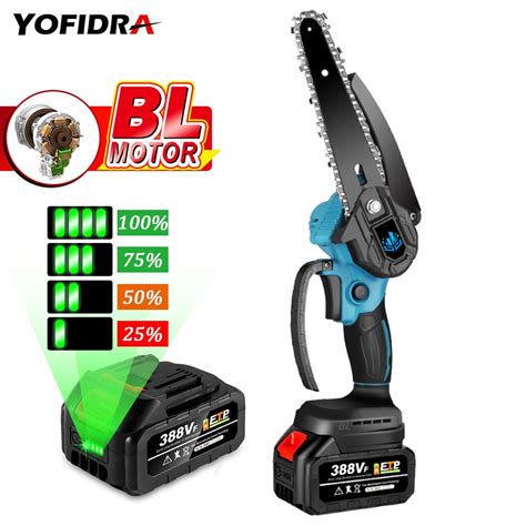 Yofidra Inch Brushless Chain Saw With Pcs Battery Cordless Handheld