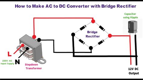 How To Make AC To DC Converter Using Bridge Rectifier Bridge