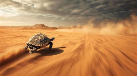 Premium Photo Tortoise Trekking Through Desert Dunes Wildlife