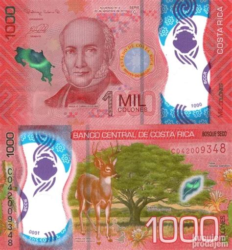 COSTA RICA Kostarika 1000 Colones 2019 UNC P 280 Polymer KupujemProdajem