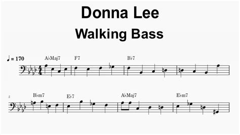 Sight Reading Donna Lee Walking Basslines Youtube