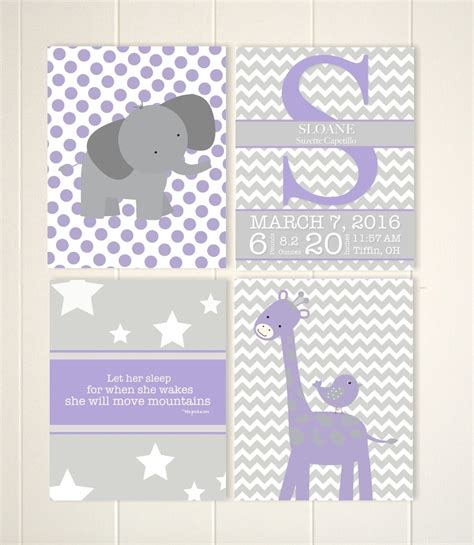 Elephant Nursery Art Giraffe Baby Girl Nursery - Etsy