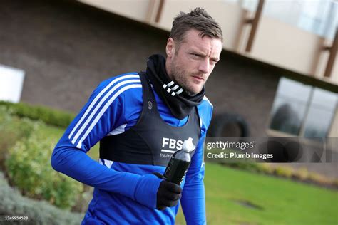 Jamie Vardy of Leicester City during the Leicester City training ...