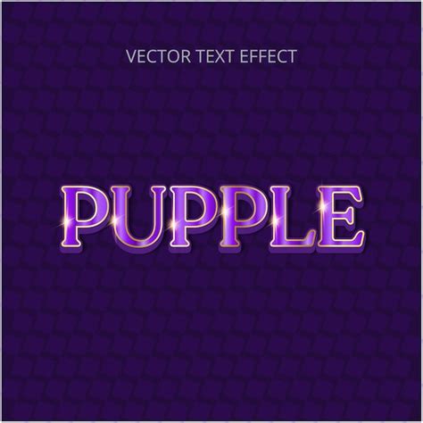 3d texteffekt glänzende violette vektorvorlage Premium Vektor