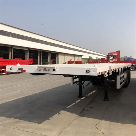 Feet Container Transport Flat Bed Trailer Axle Flatbed Semi