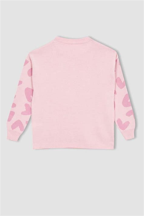 Rose Filles Pull Over Tricot Col Ras Du Cou Fille Defacto