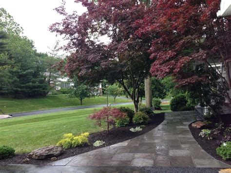 Flagstone Walkway Stone Veneer Porch Plantings Garden Dc Metro