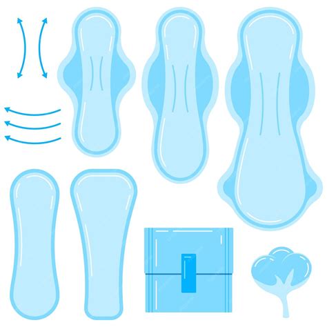 Premium Vector Sanitary Napkin Women Menstrual Pad Icon Vector Set Isolated On White