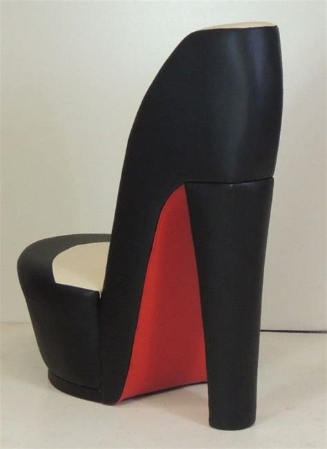 Black And Cream Shoe High Heel Stiletto Chair With Red Sole Shoe