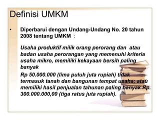 UMKM Usaha Mikro Kecil Dan Menengah PPT