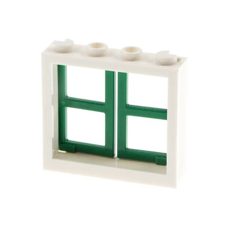 1x Lego Fenster Rahmen 1x4x3 weiß Flügel Fensterläden grün 60608 60594