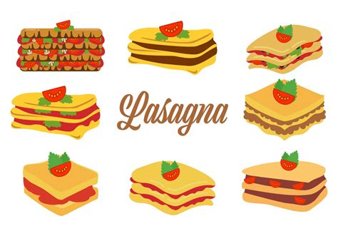 Free Traditional Italian Food Lasagna Vector Illustration 127857 Vector