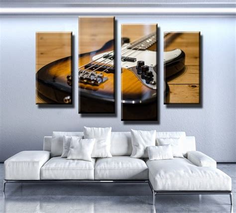 Bass Guitar Canvas Set Wall Art Multi Panel Canvas Split Etsy