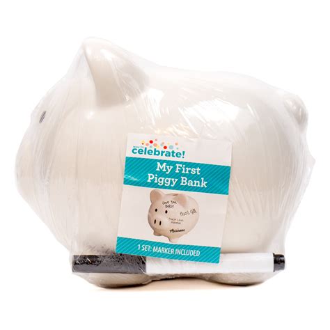 Way To Celebrate White Ceramic Piggy Bank