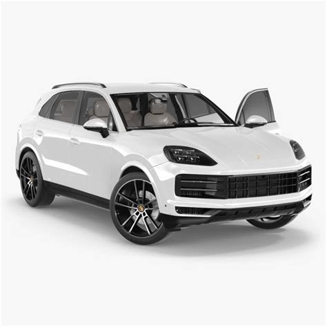 Porsche Cayenne 2024 Suv De Luxo Branco Equipado Modelo 3d Turbosquid