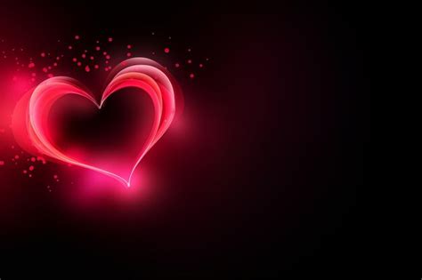 Premium Photo Glowy Valentines Day Heart On A Dark Background