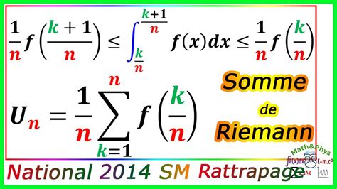 Somme De Riemann Calcul Int Gral Integration Par Parties Examen