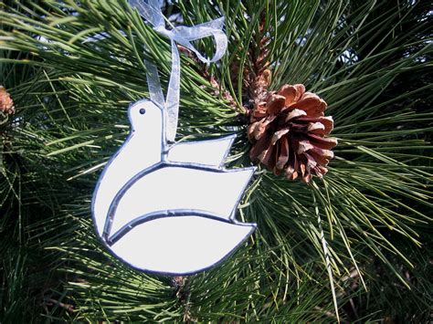 White Dove Ornament Dove Christmas Ornament Stained Glass