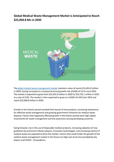 Pdf Global Medical Waste Management Market Is Anticipated To Reach