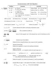 EquationSheet AST 151 Updated 2 Docx General Astronomy 1 AST 151 A