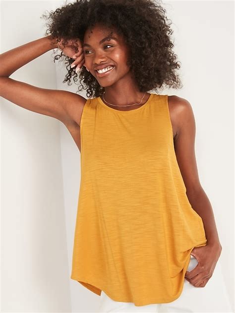 Old Navy Luxe High Neck Slub Knit Tank Top For Women