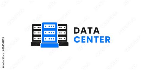 Data center logo or Data center symbol vector isolated in flat style ...