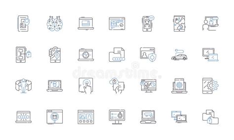 Digital Line Icons Collection Technology Innovation Connectivity Integration Automation