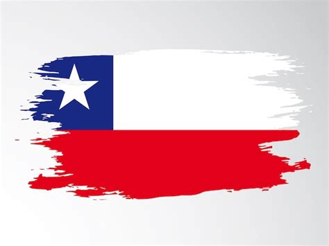 Bandera de Chile pintada a pincel | Vector Premium