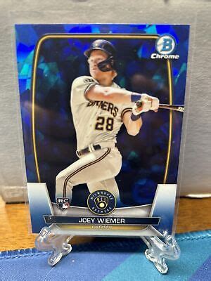 Joey Wiemer Rookie Bowman Chrome Sapphire Milwaukee Brewers Ebay