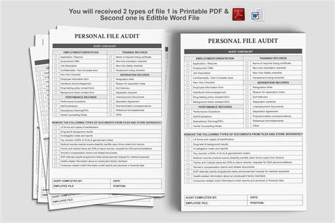 Employee File Audit Checklist,employee File Audit Template,audit File ...