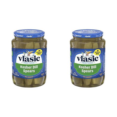 Vlasic Kosher Dill Pickle Spears Keto Friendly 24 Fl Oz Pack Of 2 Grocery