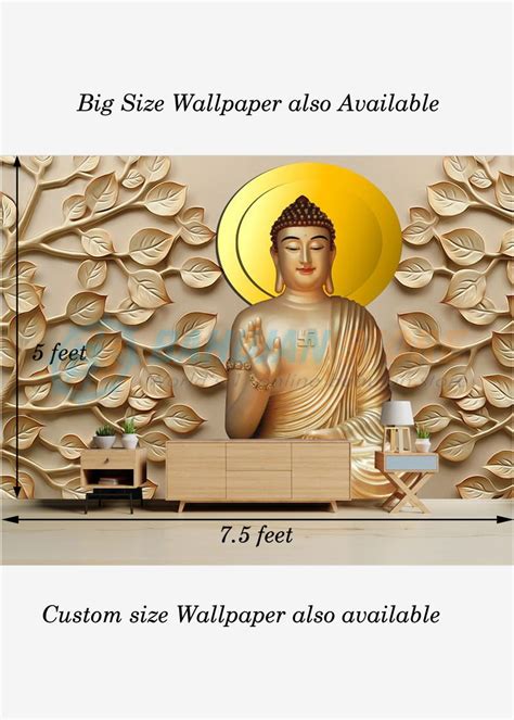 Lord Buddha Art & Paintings Multicolor Washable Wallpaper 5x7.5 Feet