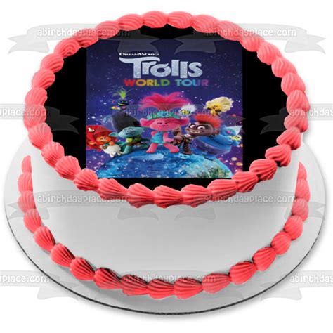 Decorate your Cake with this Trolls World Tour Movie Poster themed Edible Cake Topper Image ...