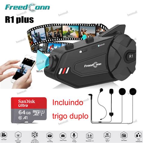 Authenticfreedconn R Plus Motorcycle Group Intercom Waterproof Hd