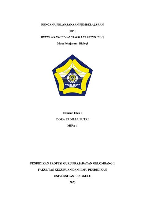 Rpp Pse Rpp Pse Rencana Pelaksanaan Pembelajaran Rpp Berbasis Problem Based Learning Pbl