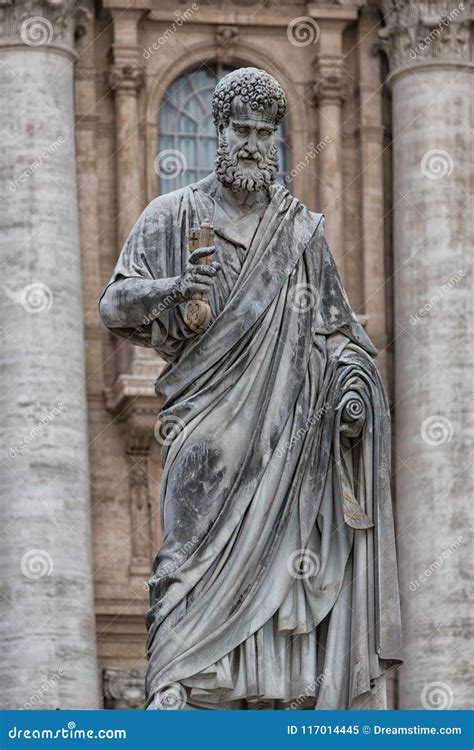 Statue of St. Peter at St. Peter`s Square Stock Image - Image of stone ...