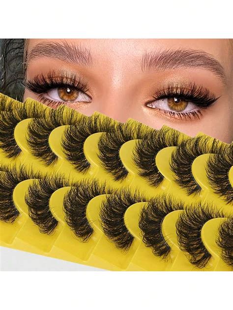 False Eyelashes 10Pairs 3D Faux Mink Lashes Fluffy Soft Wispy Volume