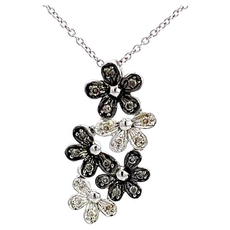 Diamond Gold Flower Necklace At Stdibs