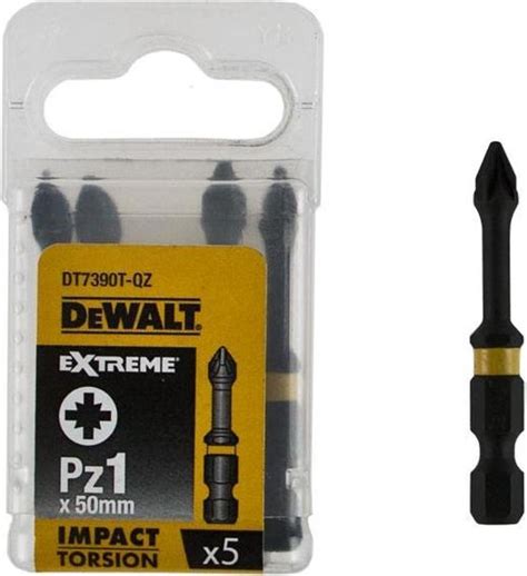 DeWALT DT7390T Extreme Impact Torsion Schroefbits PZ1 50mm 5 Stuks Bol