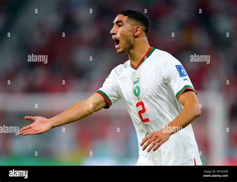 Morocco S Achraf Hakimi During The Fifa World Cup Group F Match At The