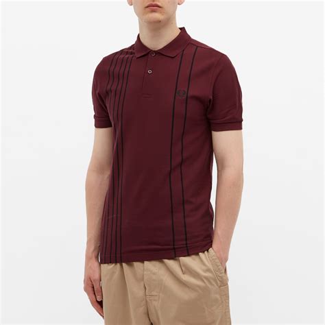 Fred Perry Refined Stripe Polo Mahogany End Kr