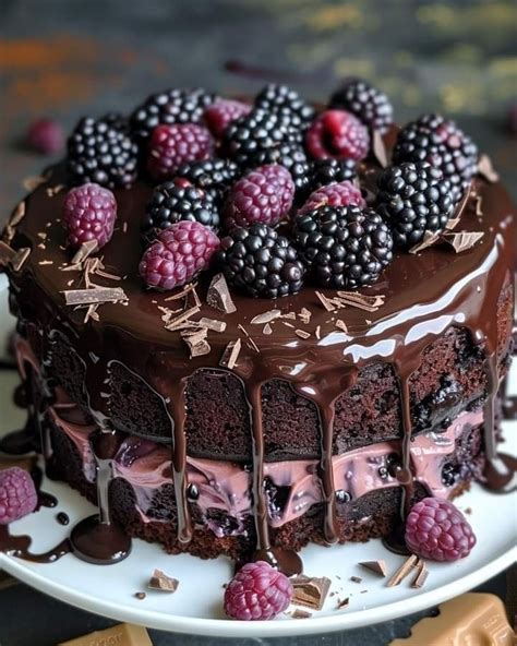 Dark Romance Chocolate Blackberry Cake Brekcel Recipe