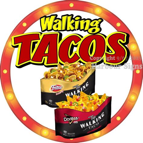 Tacos Walking Decal In A Bag Concession Food Truck Vinyl