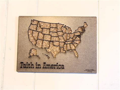 USA Cork Board Map Push Pin/mark Your Map With State Pieces - Etsy