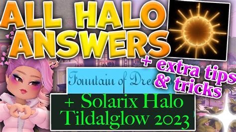 ALL SOLARIX HALO TIDALGLOW FOUNTAIN ANSWERS How To Win The NEW HALO