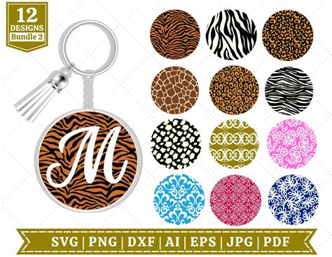 Keychain SVG Bundle Animal Print SVG Animal Background SVG - Etsy