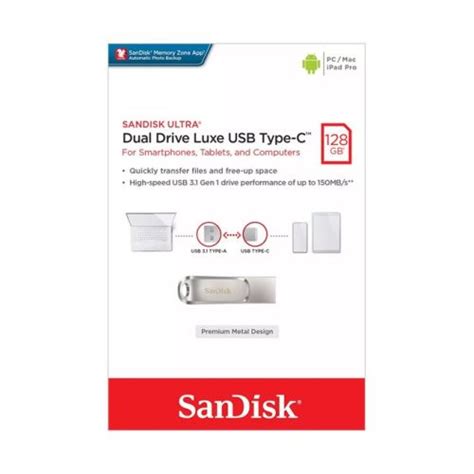 Sandisk Ultra Dual Drive Luxe Usb Type C 128gb Multimedia